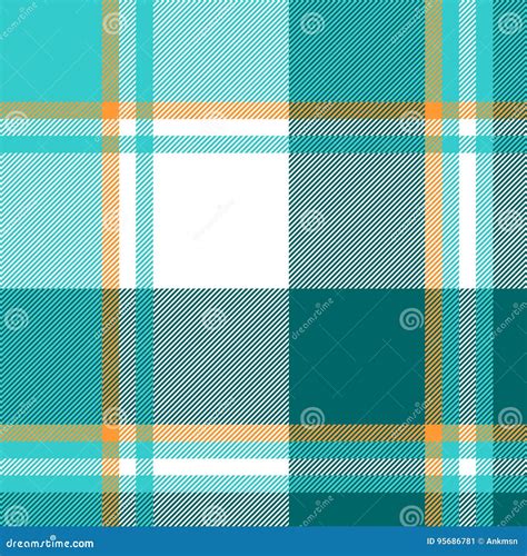 Blue Check Fabric Textile Seamless Pattern Stock Vector Illustration