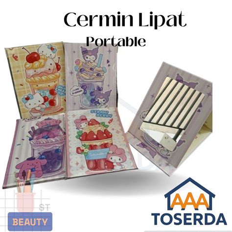 aaa toserda cermin meja lipat portable bentuk buku standing mirror