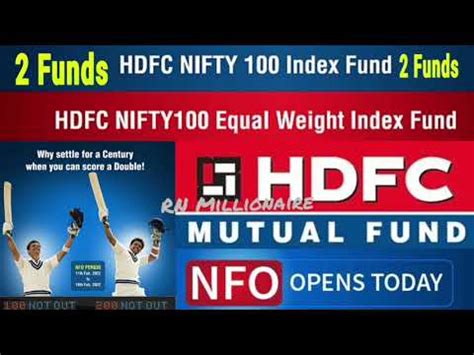 Hdfc Mutual Fund Launches Nifty Index Fund Nifty Equal Weight