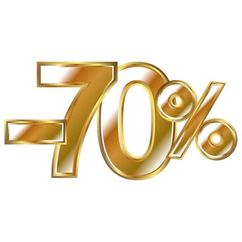 Premium Vector Discount Minus 70 Percent Golden Shiny Numbers Banner