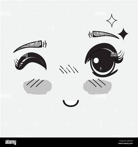 anime cute expression woman face Stock Vector Image & Art - Alamy