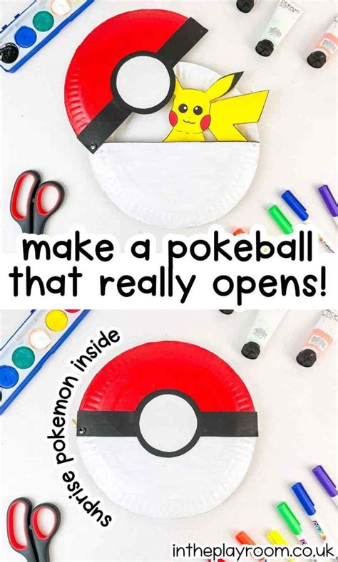 Paper Plate Pokeball And Pokemon Craft In 2024 Pokemon Craft Pokemon