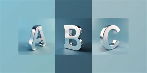 3D Isometric Chrome Metal Style Letters Midjourney Prompt | PromptBase