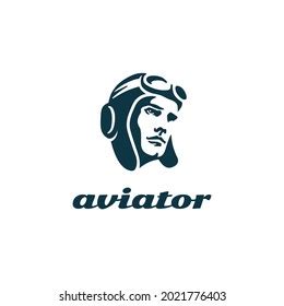 Aviator Logo Design Template Light Background Stock Vector (Royalty ...