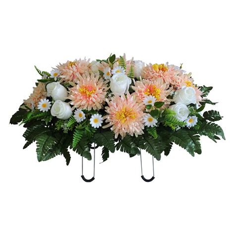 Piwvid Artificial Cemetery Flower Saddles Headstone Flower Saddle Silks