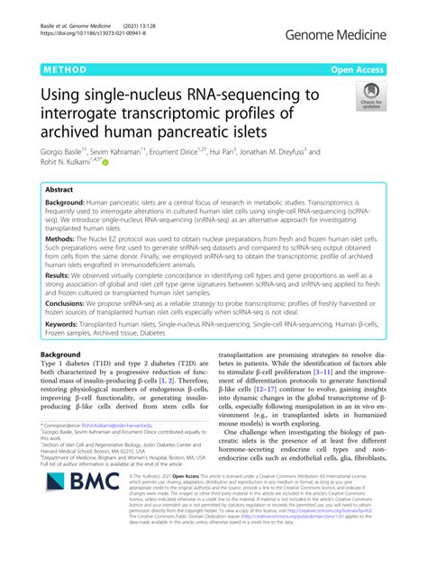 Pdf Using Single Nucleus Rna Sequencing To Interrogate Transcriptomic