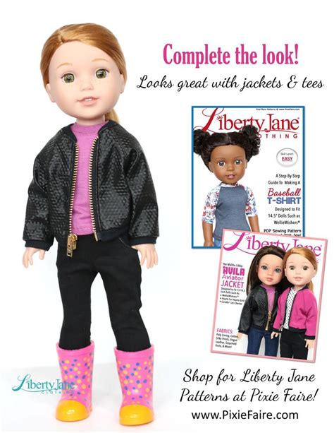 Liberty Jane Jeans Bundle Doll Clothes Pattern For Welliewishers Dolls