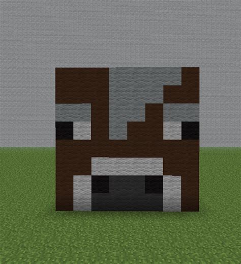 Minecraft Pixel Art Helper: Minecraft Cow Head