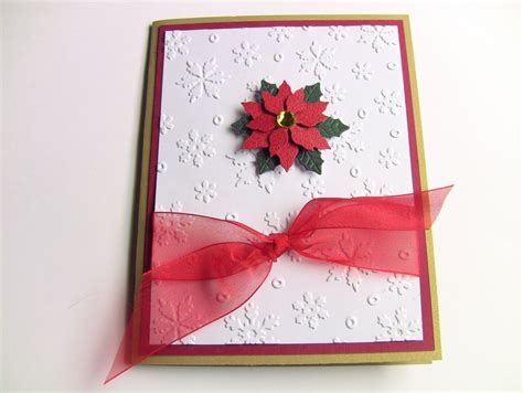 4 Handmade Christmas Cards Handmade Holiday Cards Embossed - Etsy