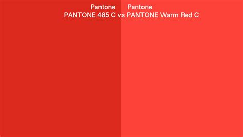 Pantone 485 C Vs Pantone Warm Red C Side By Side Comparison