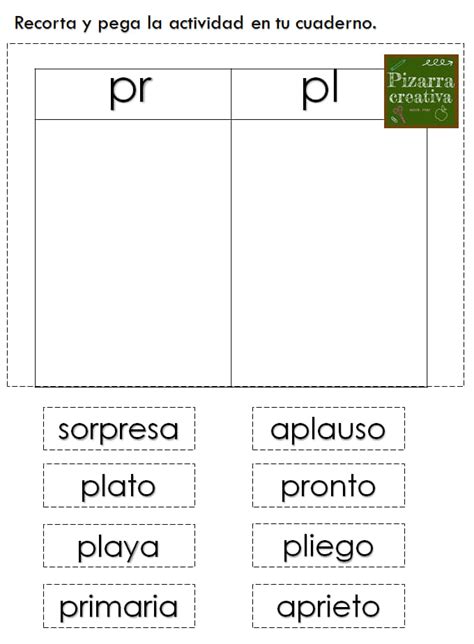 101 Fichas Para Trabajar Las SÍlabas Trabadas Imagenes Educativas