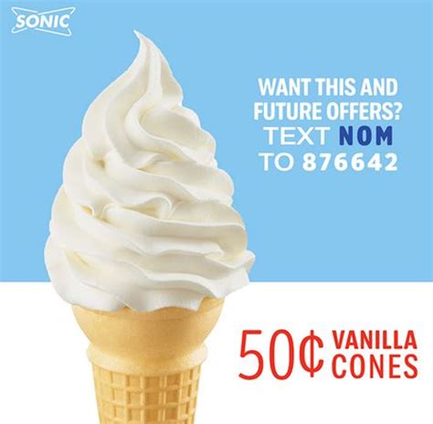 *TODAY* Sonic $.50 Vanilla Ice Cream Cones