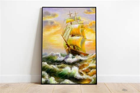 Sailing Ship Wall Art Nautical Wall Art Nautical Printable Poster