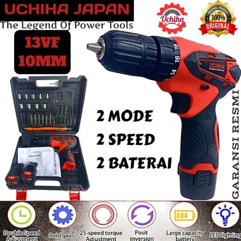 Jual Mesin Bor Baterai Kayu Besi Obeng Elektrik UCHIHA Japan Cordless