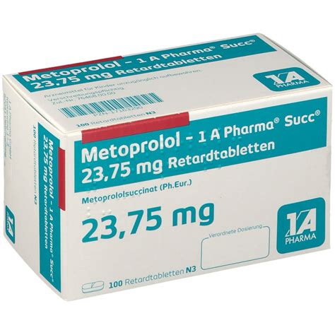 Metoprolol 1 A Pharma® Succ® 23 75 Mg 100 St Mit Dem E Rezept Kaufen Shop Apotheke