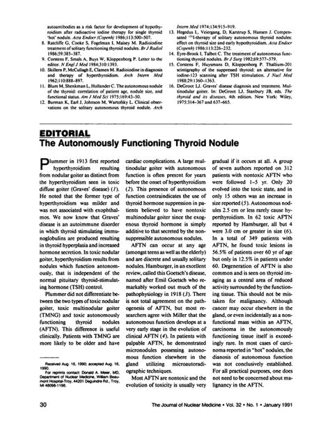 The Autonomously Functioning Thyroid Nodule Journal Of Nuclear Medicine