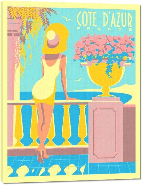 Toiles Imprim Es Affiche Illustration C Te D Azur France Acheter