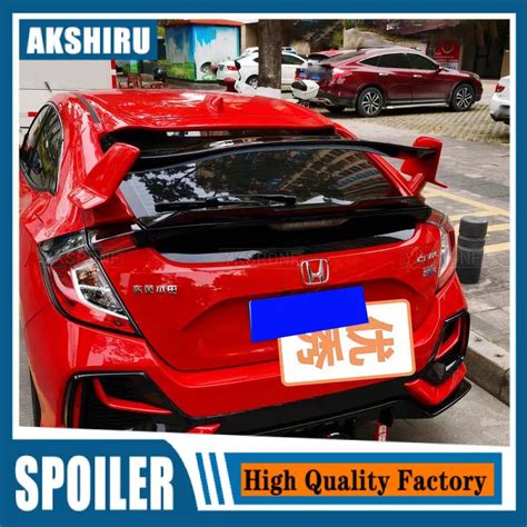 For Honda Civic 2016 2017 2018 2019 2020 10th Gen Fk7 Hatchback Rear Spoiler Type R Style Tuning