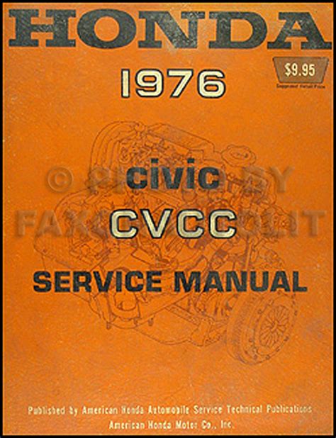 Honda Civic Cvcc Repair Shop Manual Original