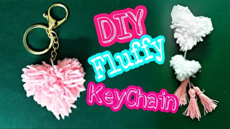 Diy Pom Pom Heart Keychain Easy And Fluffy Youtube