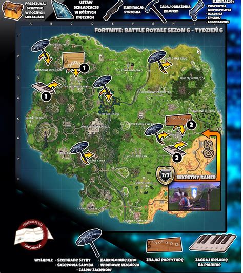 Mapa Sezon Tydzie Wyzwania Fortnite Battle Royale Fortnite