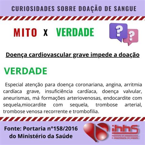 MITO X VERDADE IHHS Instituto De Hematologia E Hemoterapia De