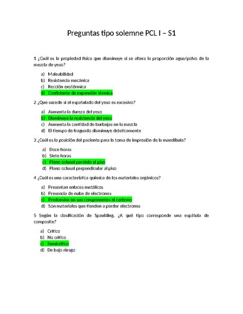 Preguntas Tipo Solemne PCL I Respuesas Preguntas Tipo Solemne PCL I