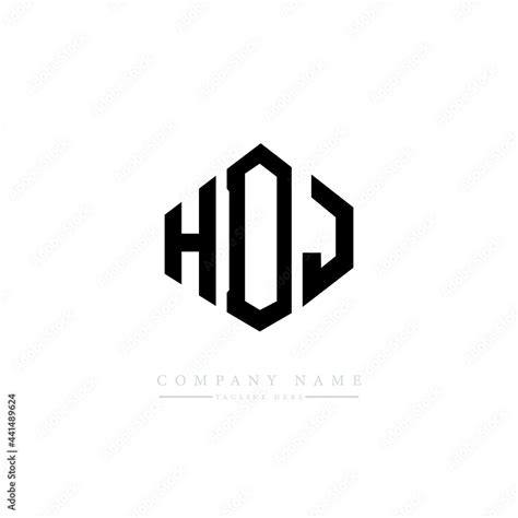 hdj letter logo design  polygon shape hdj polygon logo monogram