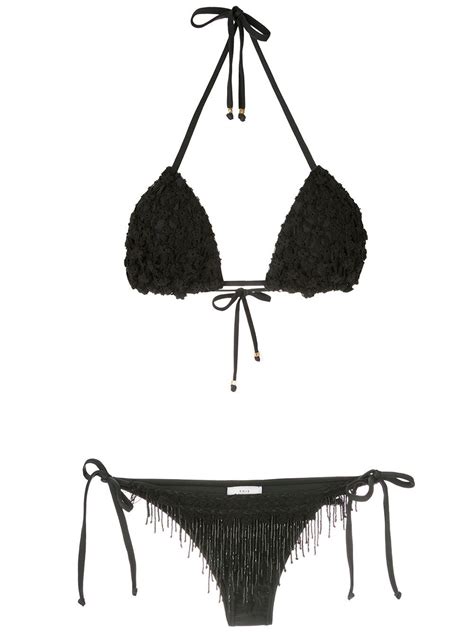 Buy Amir Slama Beaded Embroidery Bikini Set Black At Off