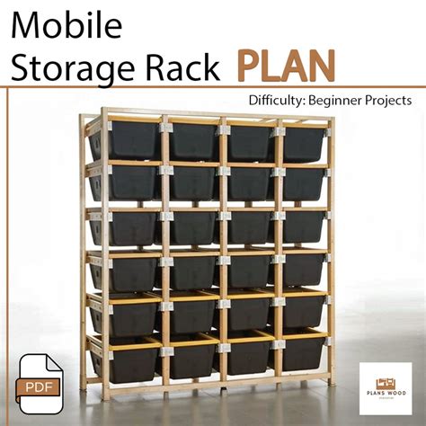 Tote Storage Rack: Step-by-step DIY Woodworking Plan digital Download ...