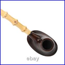 Muxiang Briarwood Tobacco Pipe Handmade Bamboo Bent Stem Freehand