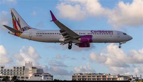 Y Grn Caribbean Airlines Boeing Max At Sint Maarten Princess