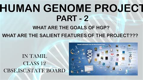 Human Genome Project In Tamilclass 12 Molecular Basis Of Inheritance Goals And Features Of Hgp