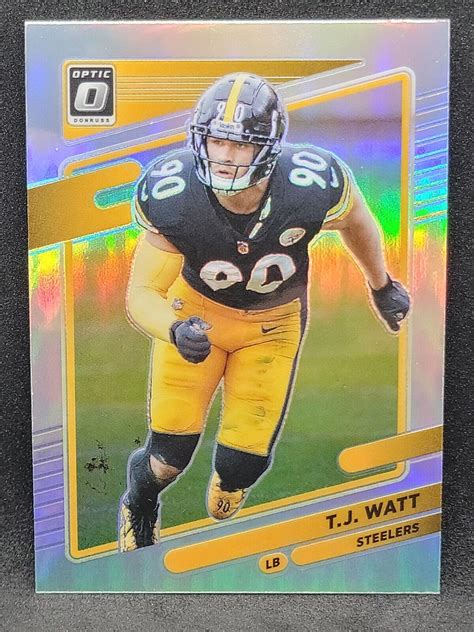 2021 Panini Donruss Optic Silver Holo Prizm Tj Watt 149 Pittsburgh