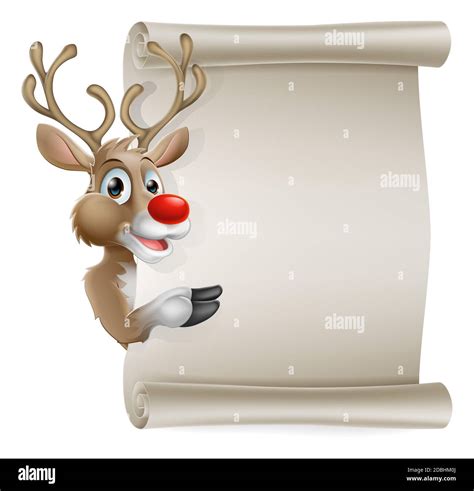 Cartoon Reindeer Scroll Sign Christmas Cut Out Stock Images And Pictures Alamy