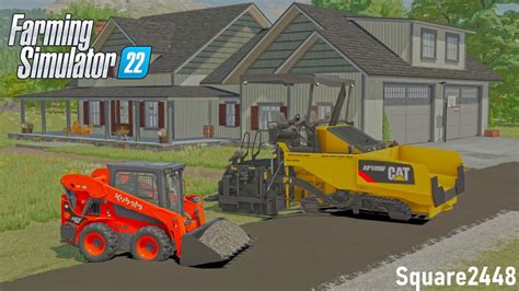 Asphalt Paving A New Driveway Fs22 Construction Youtube