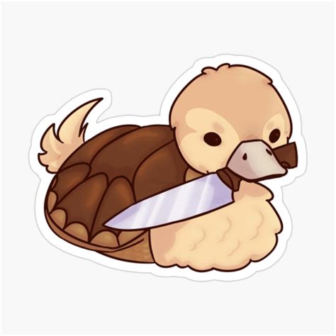 ATLA Turtle Duck With Knife Sticker For Sale By Zolzo Cute Doodles