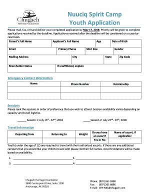 Fillable Online Hope Youth Summer Work Programme Application Form Fax