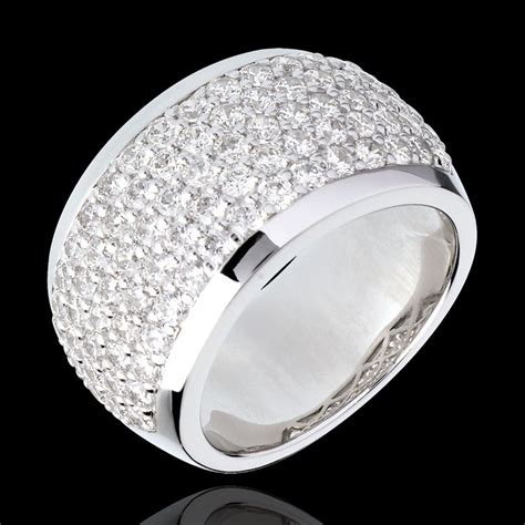 Bague Constellation Paysage Céleste or blanc 18 carats pavé 2 05