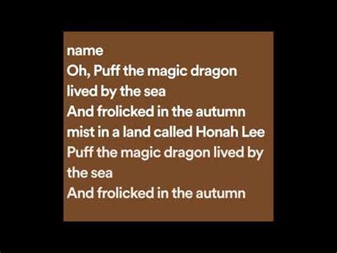 Peter Paul And Mary Puff The Magic Dragon Lyrics Youtube