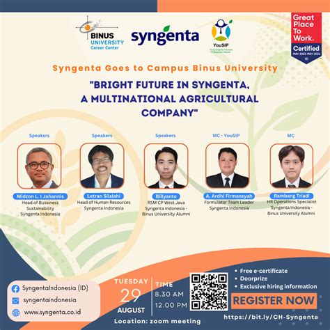 Virtual Campus Hiring Pt Syngenta Indonesia Binus Career