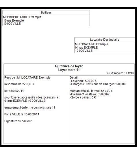 Télécharger exemple quittance loyer avec tva modele gratuit Logitheque