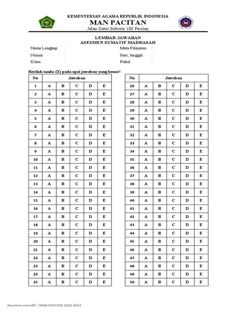 Lembar Jawaban Pdf