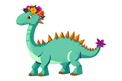 Dinosaur with Flowers SVG Cut file by Creative Fabrica Crafts ...