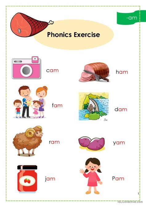 Phonic "-am": English ESL worksheets pdf & doc