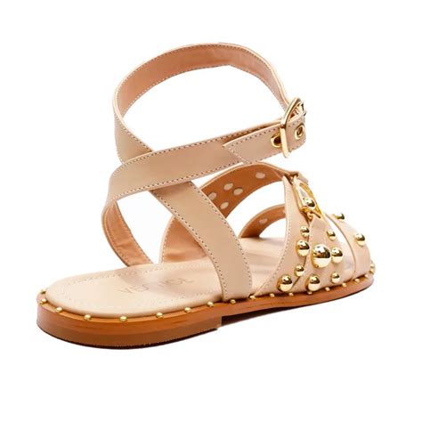 Pré venda Sandália Rasteira Vestige Nude Tachas Vestige Sapatos Roupas Bolsas e Acessórios