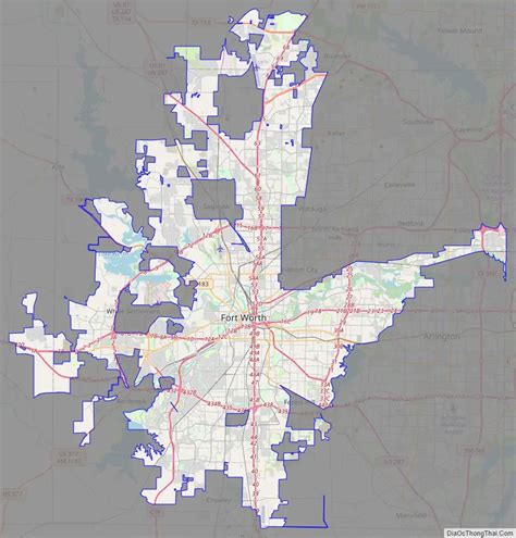 Map of Fort Worth city - Thong Thai Real