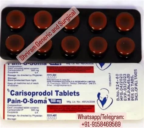 Prosoma Mg Carisoprodol Tablets At Rs Strip Carisoprodol