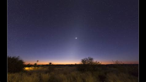 Abendhimmel In Namibia Mit Venus Merkur Und Zodiakal Licht Spektrum