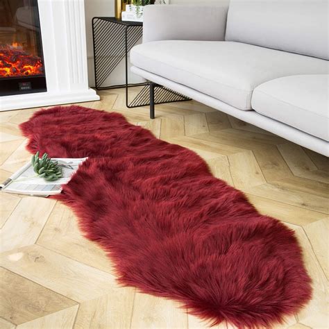 Ashler Faux Fur Rug Fluffy Shaggy Area Rug Ultra Soft 2 X 6 Feet Sheepskin Fur Rug